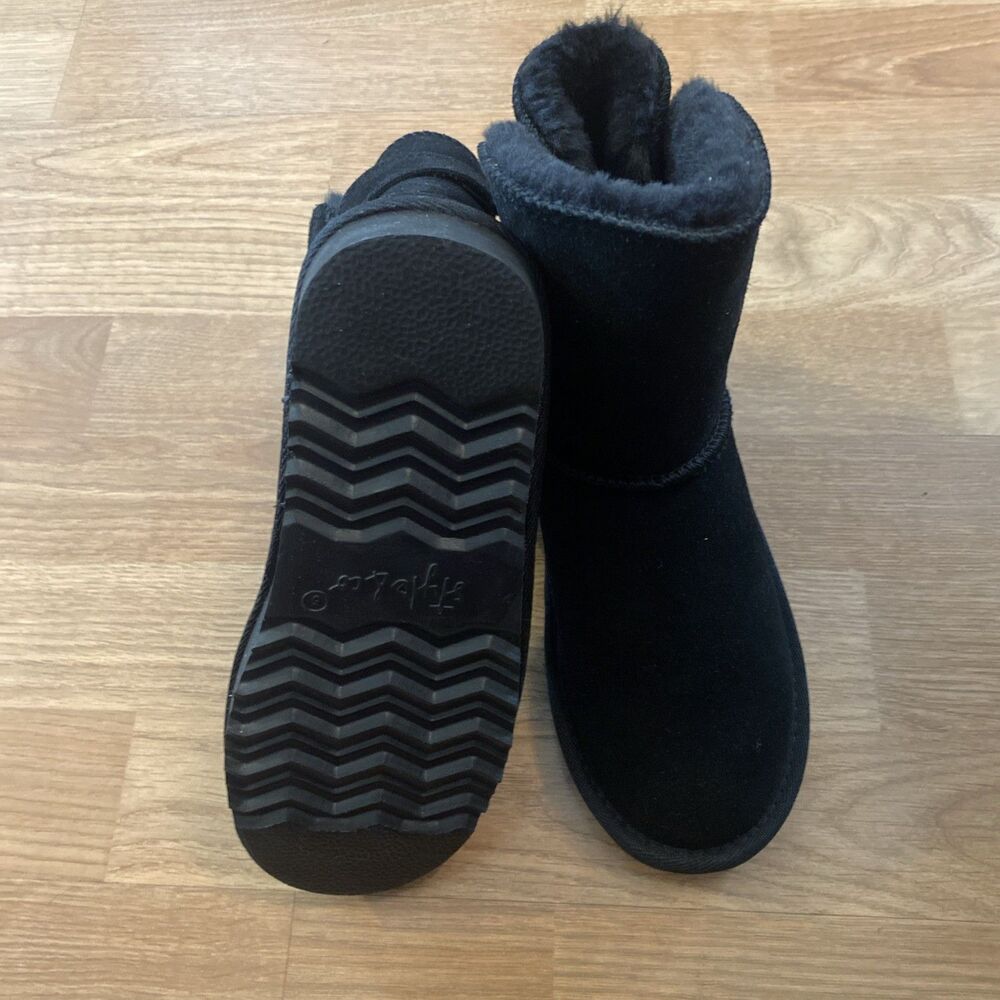 Style & Co Teenyy Suede Winter Booties Black Faux Fur Lined Boots Size 5 NEW - Picture 8 of 10